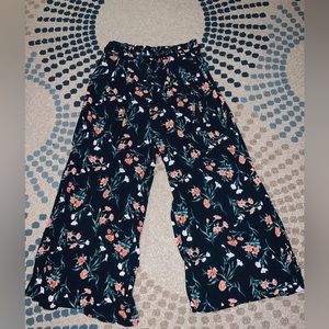 Long wide leg floral pants